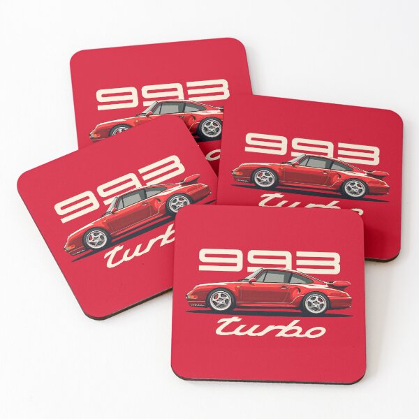 Item preview, Porsche 993 Turbo rojo sobre ilustración roja designed and sold by blackdogshop.