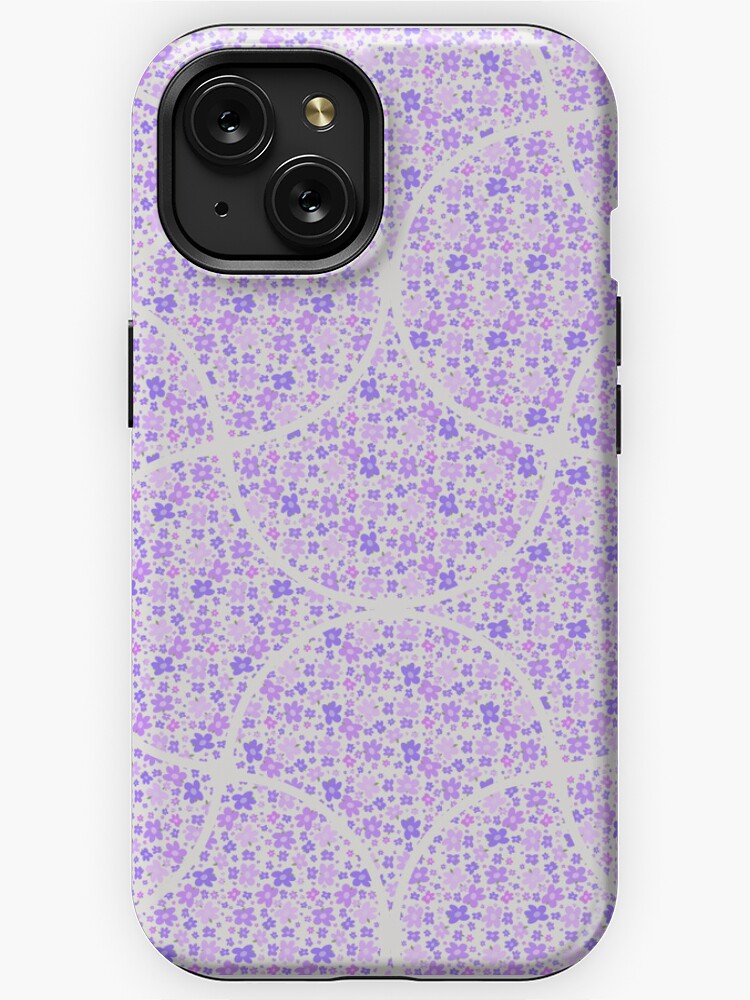iPhone Case, Lilac and Lavender Retro Florals Art Deco Fans designed and sold by Triplicate Limited