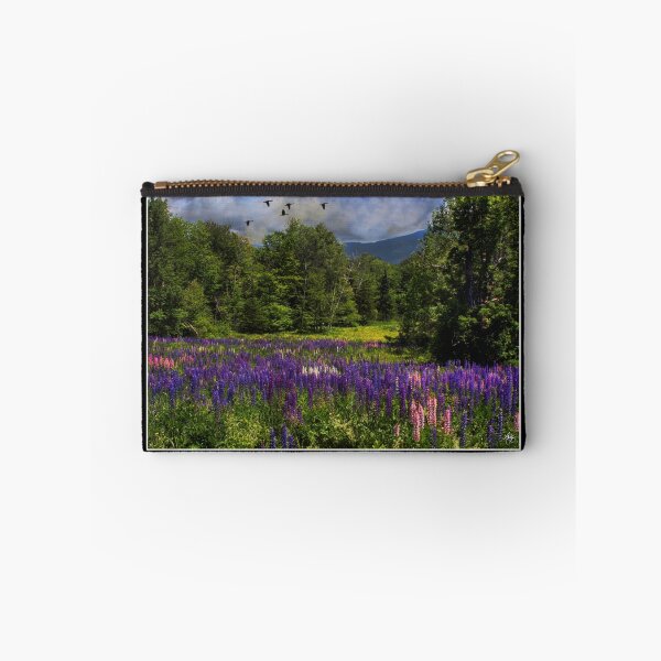 Item preview, Geese Over Lupine Field Poster designed and sold by Wayne King.