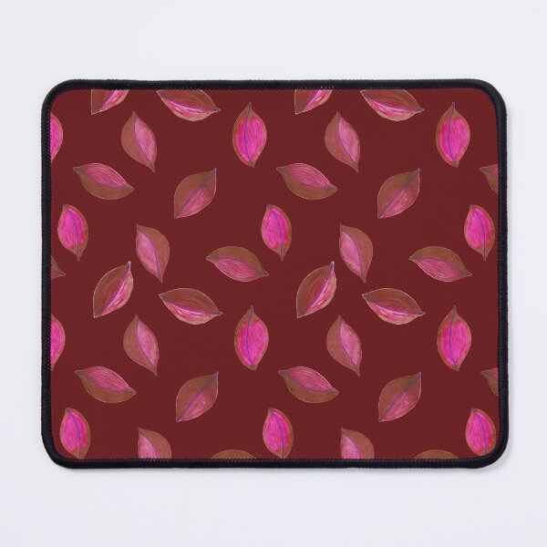 Item preview, Burgundy Happy Leaves –  hot pink watercolor pencil leaves designed and sold by Rebecca Hunter.