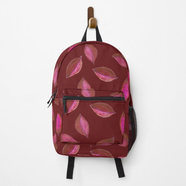 Item preview, Burgundy Happy Leaves – hot pink watercolor pencil leaves designed and sold by Rebecca Hunter.