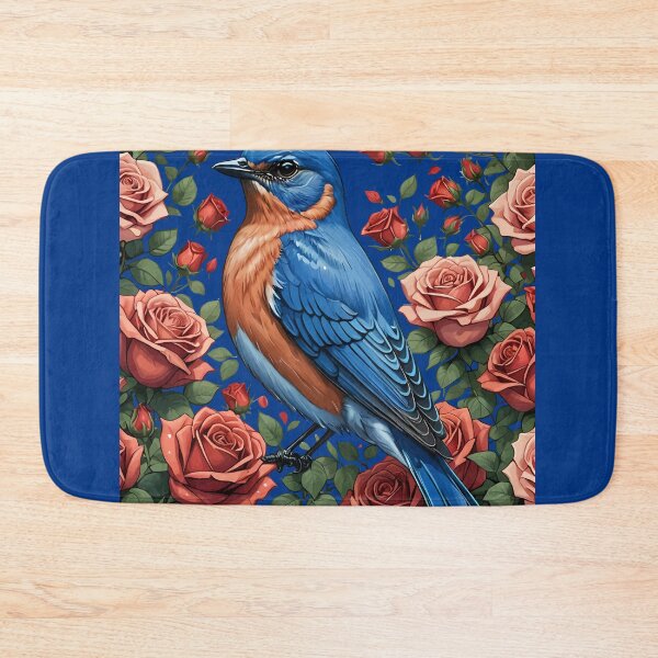 Item preview, An Eastern Bluebird Surrounded By New York Roses 2 designed and sold by taiche.