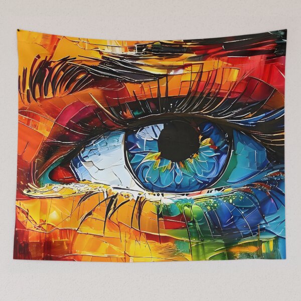 Item preview, Kaleidoscopic Chromatic Eye - Vibrant Abstract Eye Painting designed and sold by puravidavisions.