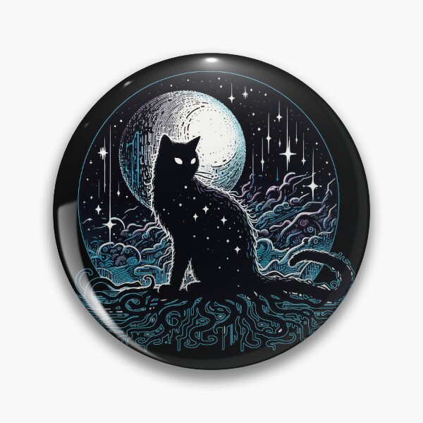 Item preview, Galaxy Cosmic Black Cat in Stars Pattern designed and sold by TomFrontierArt.