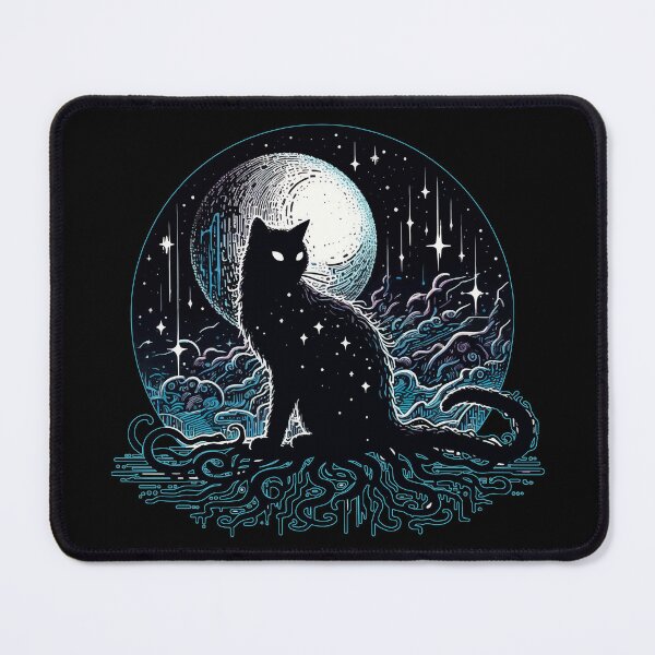 Item preview, Galaxy Cosmic Black Cat in Stars Pattern designed and sold by TomFrontierArt.