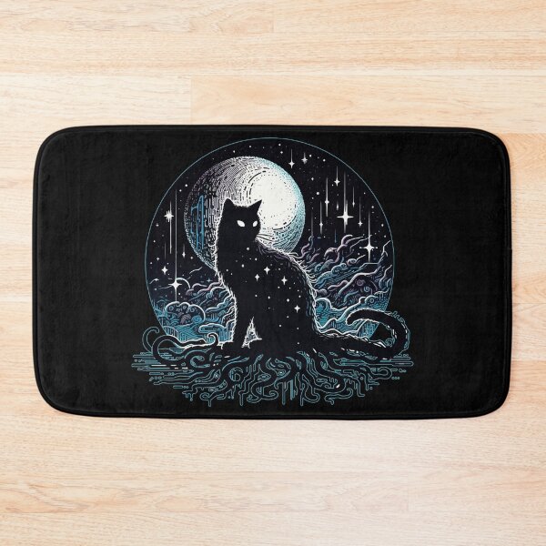Item preview, Galaxy Cosmic Black Cat in Stars Pattern designed and sold by TomFrontierArt.