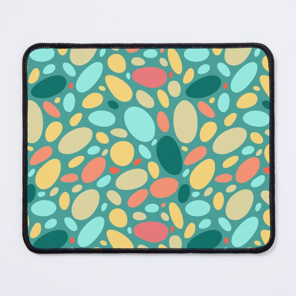Item preview, Colorful Bean Pebbles on Green Abstract Pattern designed and sold by patternsoup.