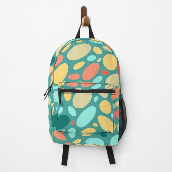 Item preview, Colorful Bean Pebbles on Green Abstract Pattern designed and sold by patternsoup.