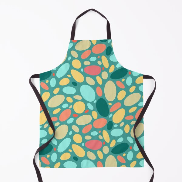 Item preview, Colorful Bean Pebbles on Green Abstract Pattern designed and sold by patternsoup.