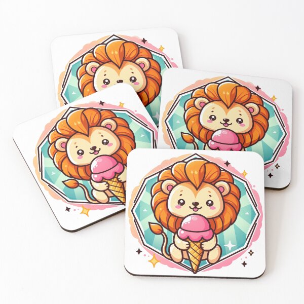 Item preview, Cute lion eating an ice-cream designed and sold by Silbays.