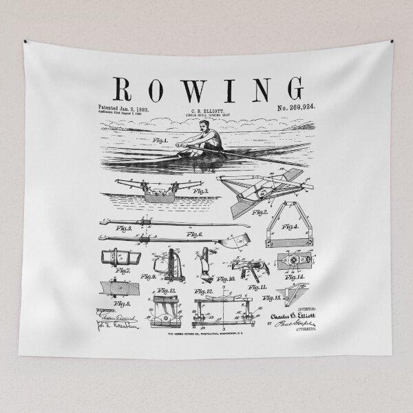 Item preview, Rowing Sport Rower Sculling Single Scull Boat Vintage Patent designed and sold by GrandeDuc.