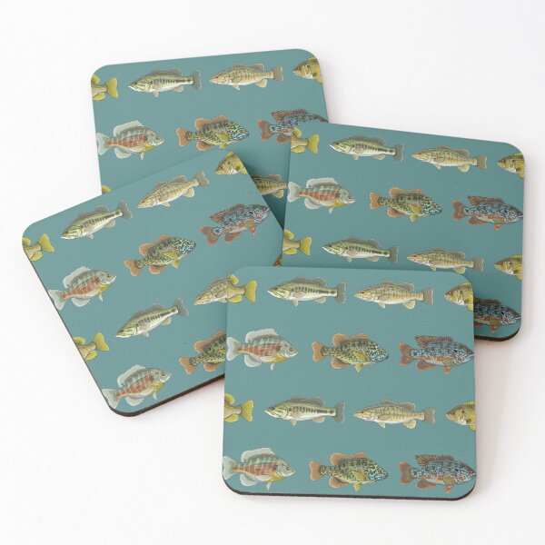 Item preview, Bass and Sunfish Pattern (Blue Background) designed and sold by Marathon-Rana.