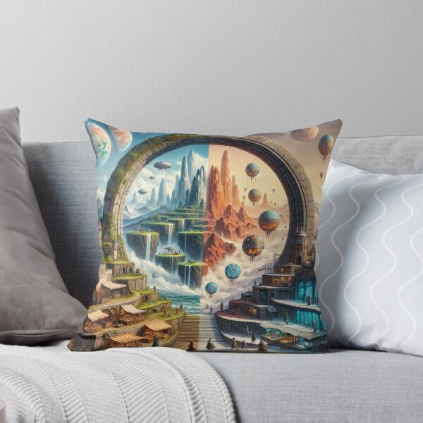 Item preview, Fantasy Sci-Fi Landscape 015 - Surreal Dual Worlds - AI Art (67 MP) designed and sold by PrintOnMyDemand.