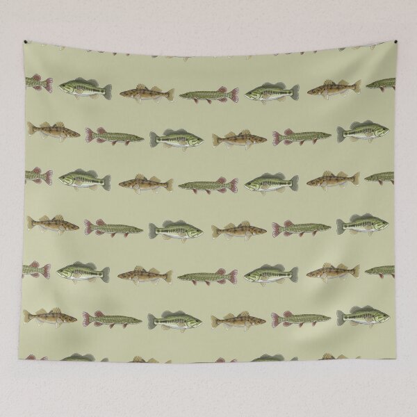Item preview, Freshwater Sportsfish Pattern (Sand Background) designed and sold by Marathon-Rana.