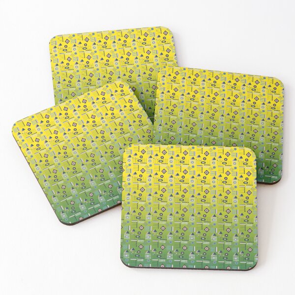 Item preview, Life is Better with Shapes!  Abstract Geometric Pattern on the Yellow and Green Gradient designed and sold by IraNiva.