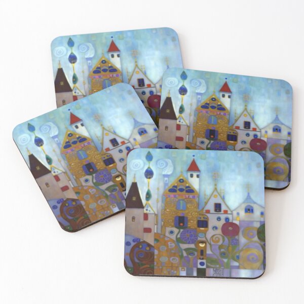 Item preview, Klimt Style Whimsical Little House designed and sold by bipolarvirgoart.