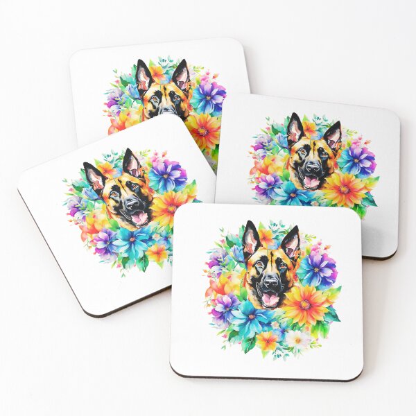 Item preview, Floral Belgian Malinois Face designed and sold by TheAnimalZ00.