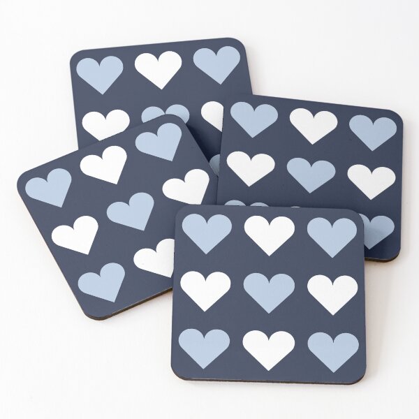 Item preview, Large ALICE BLUE, WHITE & NAVY BLUE HEARTS designed and sold by RachelMacht.