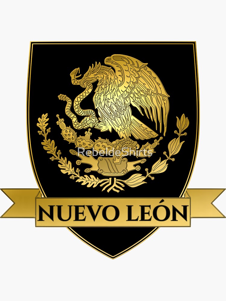 "Black Nuevo Leon Crest Escudo de Nuevo León" Sticker by ...