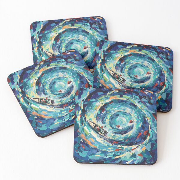 Item preview, Rafters tackling swirling waters geometric patterns Active Outdoors Inspired Art designed and sold by CDC40.