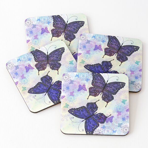 Item preview, A Purple Butterfly and a Blue Butterfly floating in a dream designed and sold by MichCortez9.