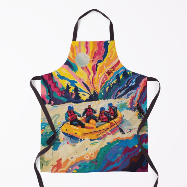 Item preview, Psychedelic twist river rafting scene bold colours Active Outdoors Inspired Art designed and sold by CDC40.
