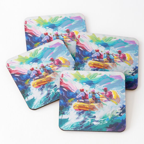 Item preview, Abstract depiction rafters navigating rapids Active Outdoors Inspired Art designed and sold by CDC40.