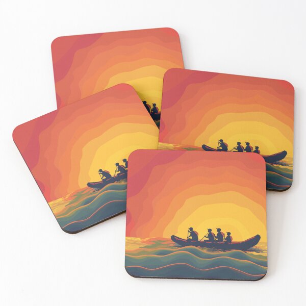 Item preview, Sunset gradient backdrop afters conquering challenging river Active Outdoors Inspired Art designed and sold by CDC40.