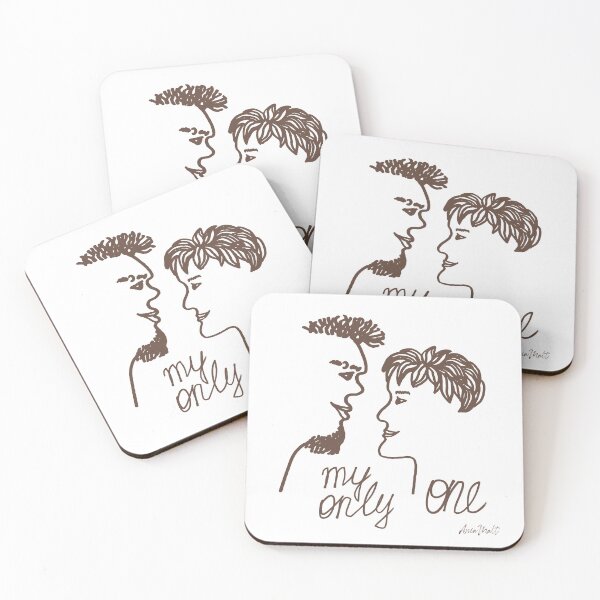 Item preview, My only one - two people profiles - line art and lettering designed and sold by AniaMalt.