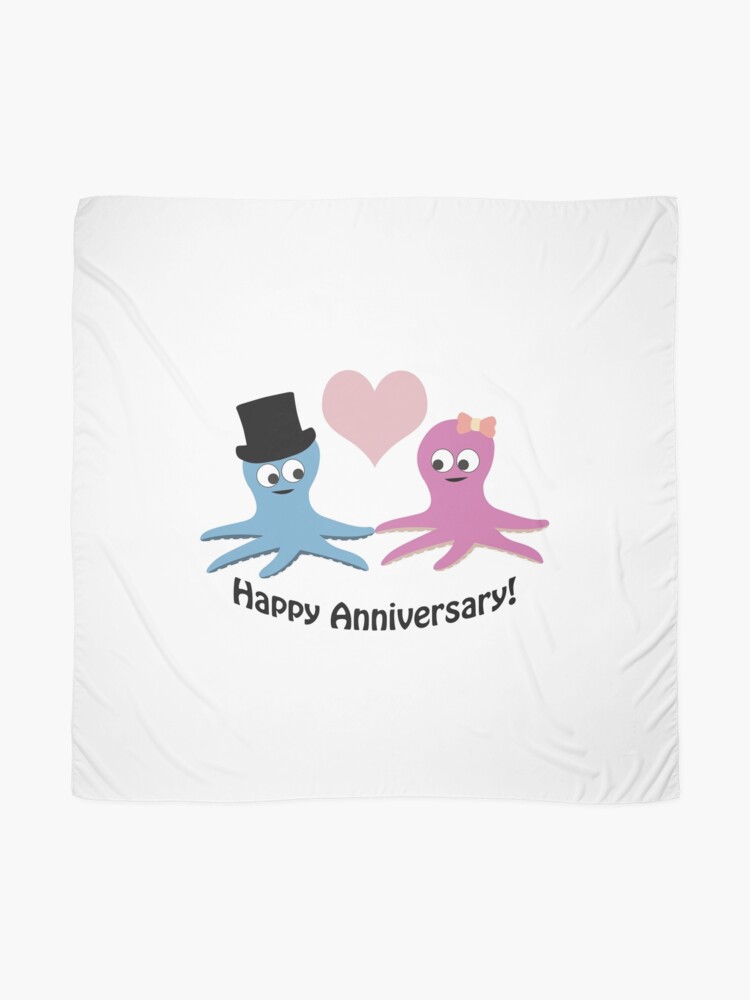 Happy Anniversary Cute Octopus Couple Scarf By Eggtooth Redbubble