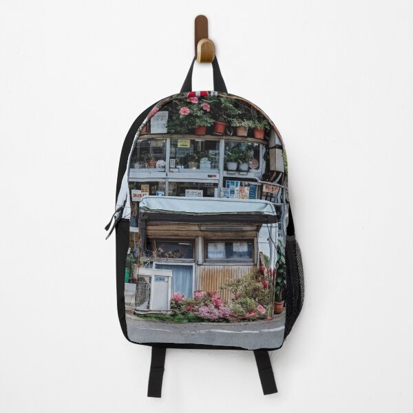 Item preview, Urban Architecture with Lush Plants and Flowers on a Cozy Corner Storefront – Urban Photography designed and sold by regnumsaturni.