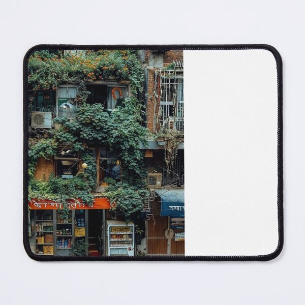 Item preview, Urban Architecture Japanese Building with Overgrown Plants and Trees – Urban Photography designed and sold by regnumsaturni.