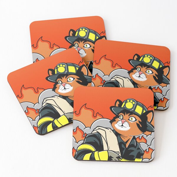 Item preview, Firefighter Cat Poster Art designed and sold by Artthree.