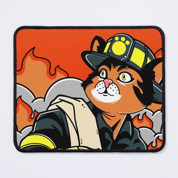 Item preview, Firefighter Cat Poster Art designed and sold by Artthree.