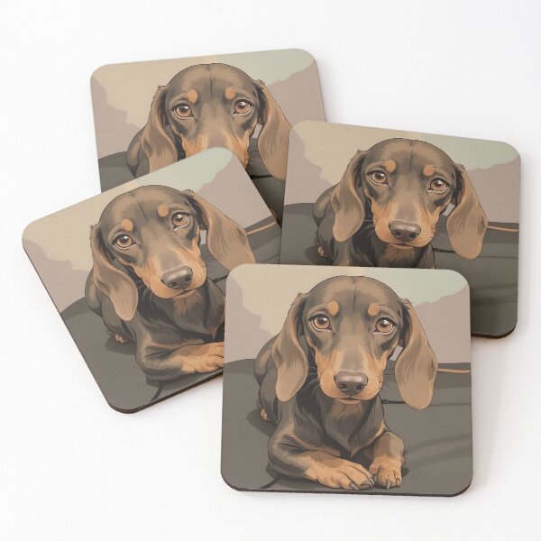 Item preview, Digital Portrait of Cinnamon Colored Dachshund - Canine Art designed and sold by retratosChulis.