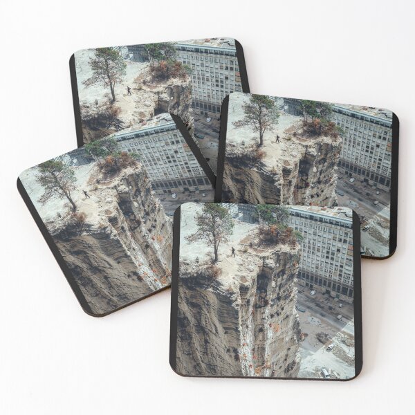 Item preview, Cliff Overlooking Urban Cityscape with Trees and Buildings – Urban Photography designed and sold by regnumsaturni.