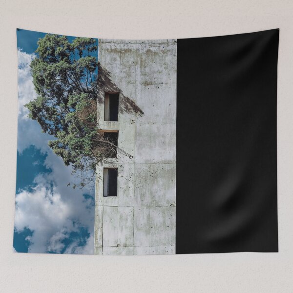 Item preview, Minimalist Photograph Urban Architecture And Nature: Tree Growing From Building with Sky and Clouds designed and sold by regnumsaturni.
