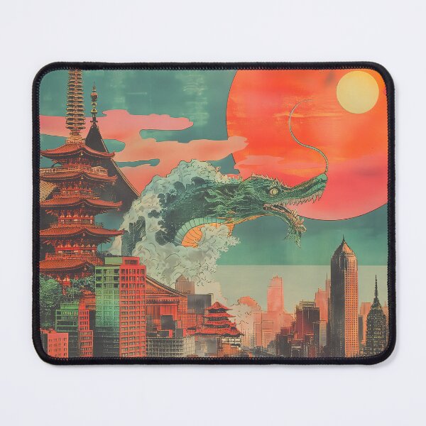 Item preview, Mythical creatures and spirits in a mashup of 1920s US City and Tokyo designed and sold by deepglitchart.