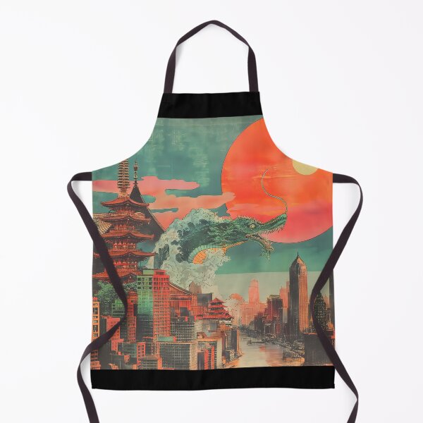 Item preview, Mythical creatures and spirits in a mashup of 1920s US City and Tokyo designed and sold by deepglitchart.