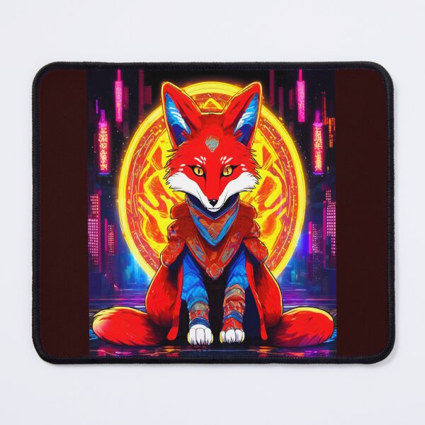 Item preview, red kitsune, sitting facing designed and sold by janjacbu.