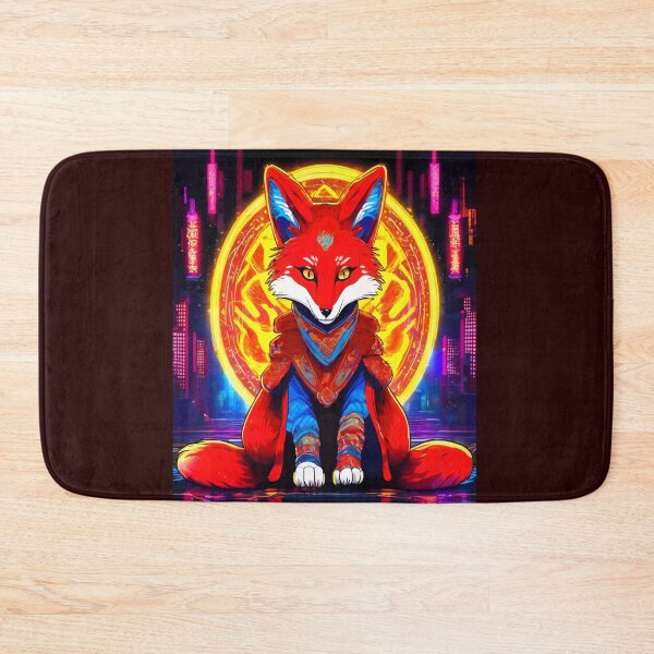 Item preview, red kitsune, sitting facing designed and sold by janjacbu.