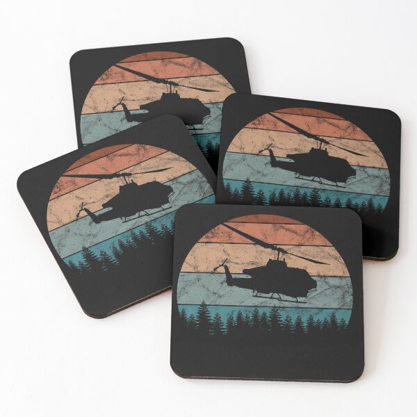 Item preview, AH-1 Cobra Attack Helicopter Retro Sunset Silhouette Vintage designed and sold by RealPilotDesign.
