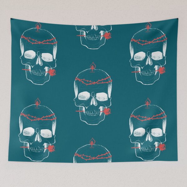 Item preview, Skull with a rose in the mouth and a candle designed and sold by ArtedeSer.