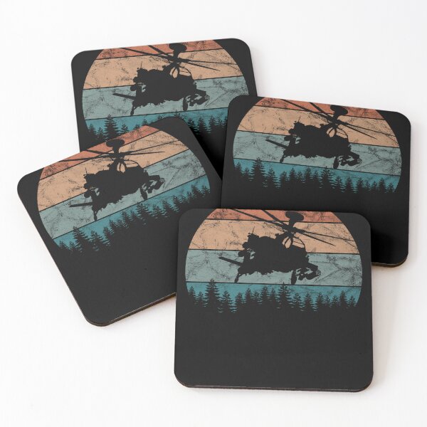Item preview, AH-64 Apache Attack Helicopter Retro Sunset Silhouette Vintage designed and sold by RealPilotDesign.