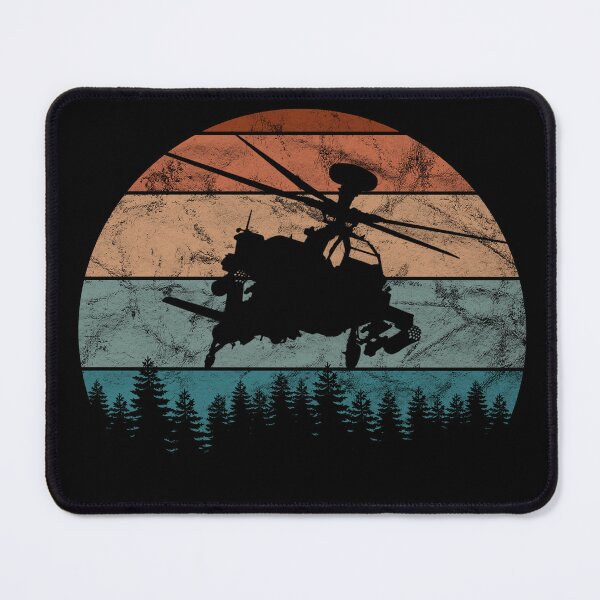 Item preview, AH-64 Apache Attack Helicopter Retro Sunset Silhouette Vintage designed and sold by RealPilotDesign.