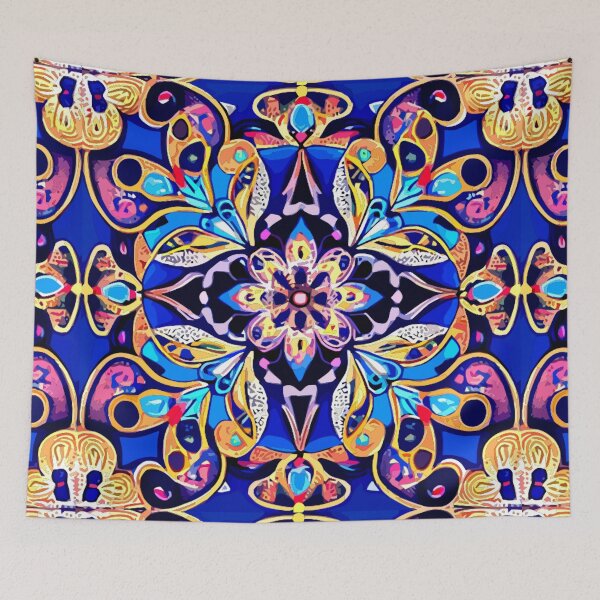 Item preview, Majestic Mosaic of Midnight Blooms designed and sold by Highlandkings.
