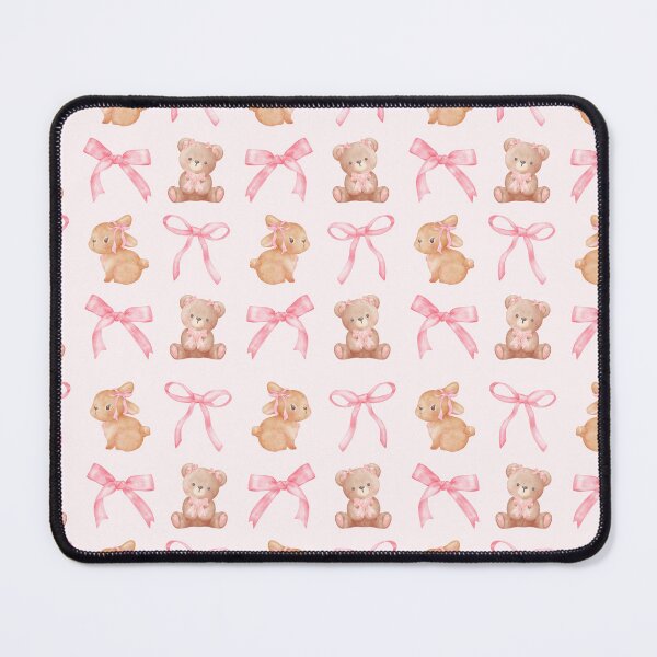 Item preview, Coquette Pattern | Teddy Bear Bunny Pink Bow, Cute Dollette Soft Girl, Girly Girl, Girly Era, Pastel Pink, Feminine  designed and sold by StudioWhimsey.