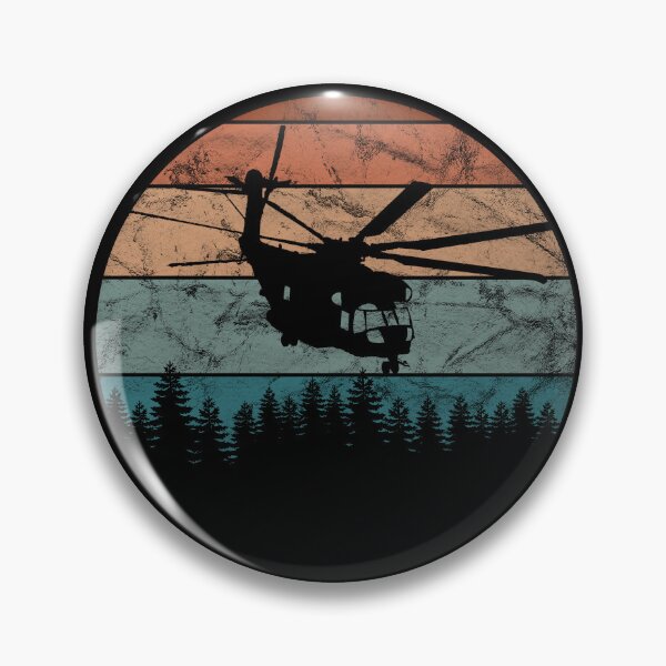 Item preview, CH-53 Sea Stallion Helicopter Retro Sunset Silhouette Vintage designed and sold by RealPilotDesign.