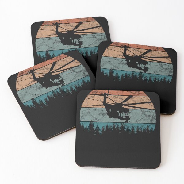 Item preview, CH-53 Sea Stallion Helicopter Retro Sunset Silhouette Vintage designed and sold by RealPilotDesign.