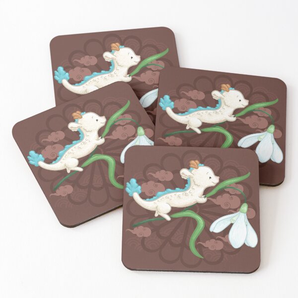 Item preview, White Dragon Holding a Snowdrop Flower designed and sold by Khotekmei.